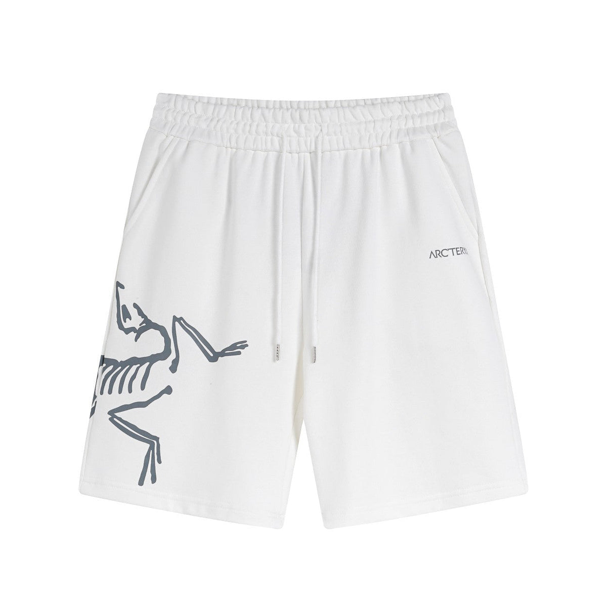 Arc'teryx Skeleton Fossil‑Bird Graphic Drawstring Sweat Shorts