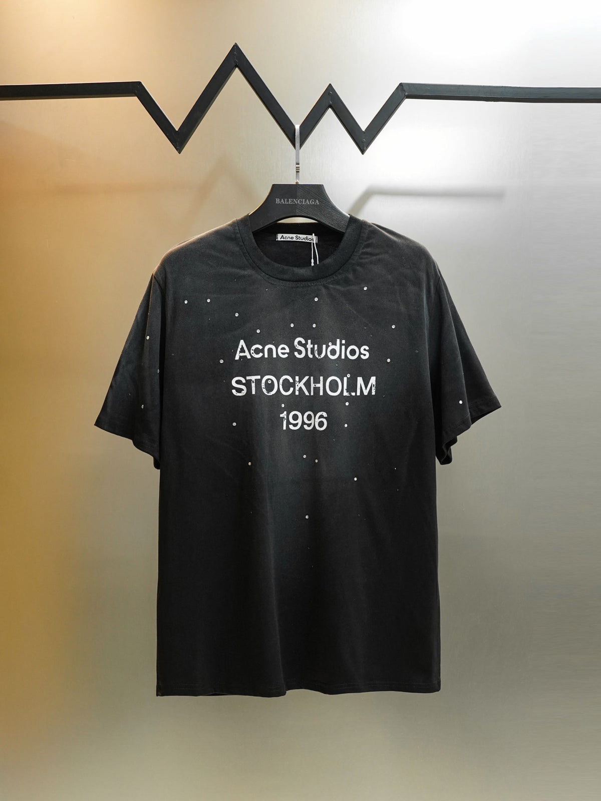 Acne Studios Stockholm 1996 Speckled Print Crew‑Neck Short‑Sleeve T‑Shirt