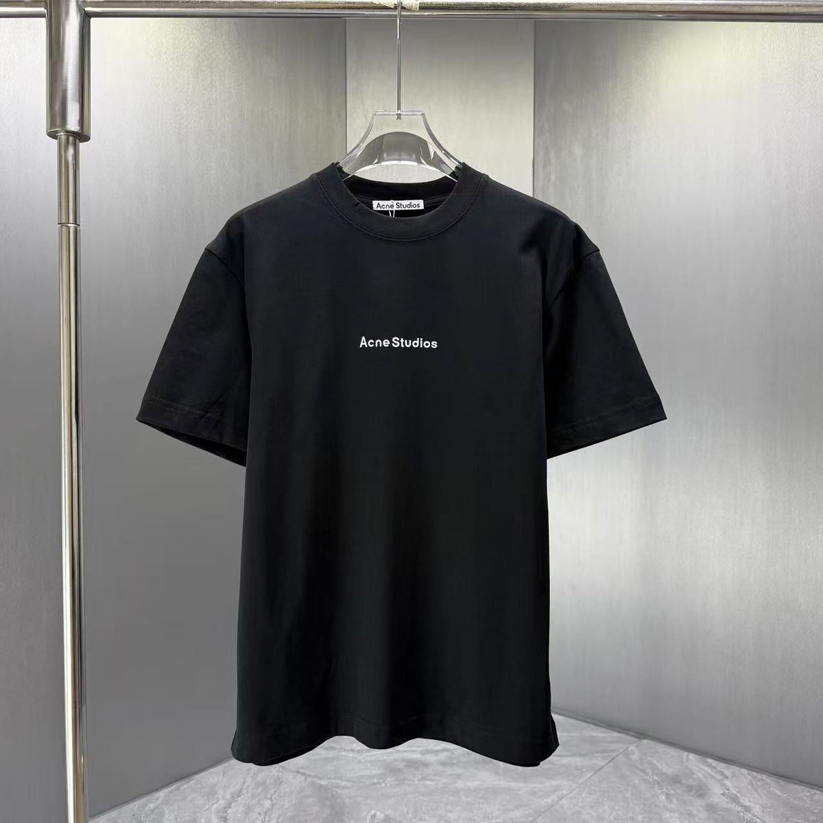Acne Studios Centered Text‑Logo Crew‑Neck Short‑Sleeve T‑Shirt