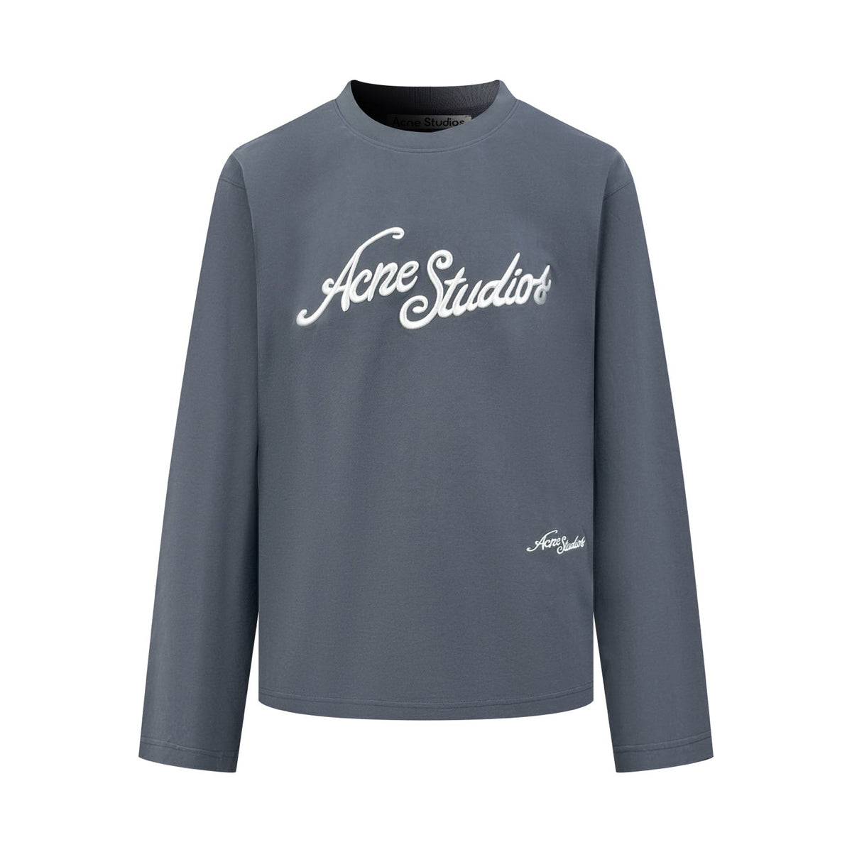 Acne Studios Script‑Graphic Crew Neck Long‑Sleeve Top