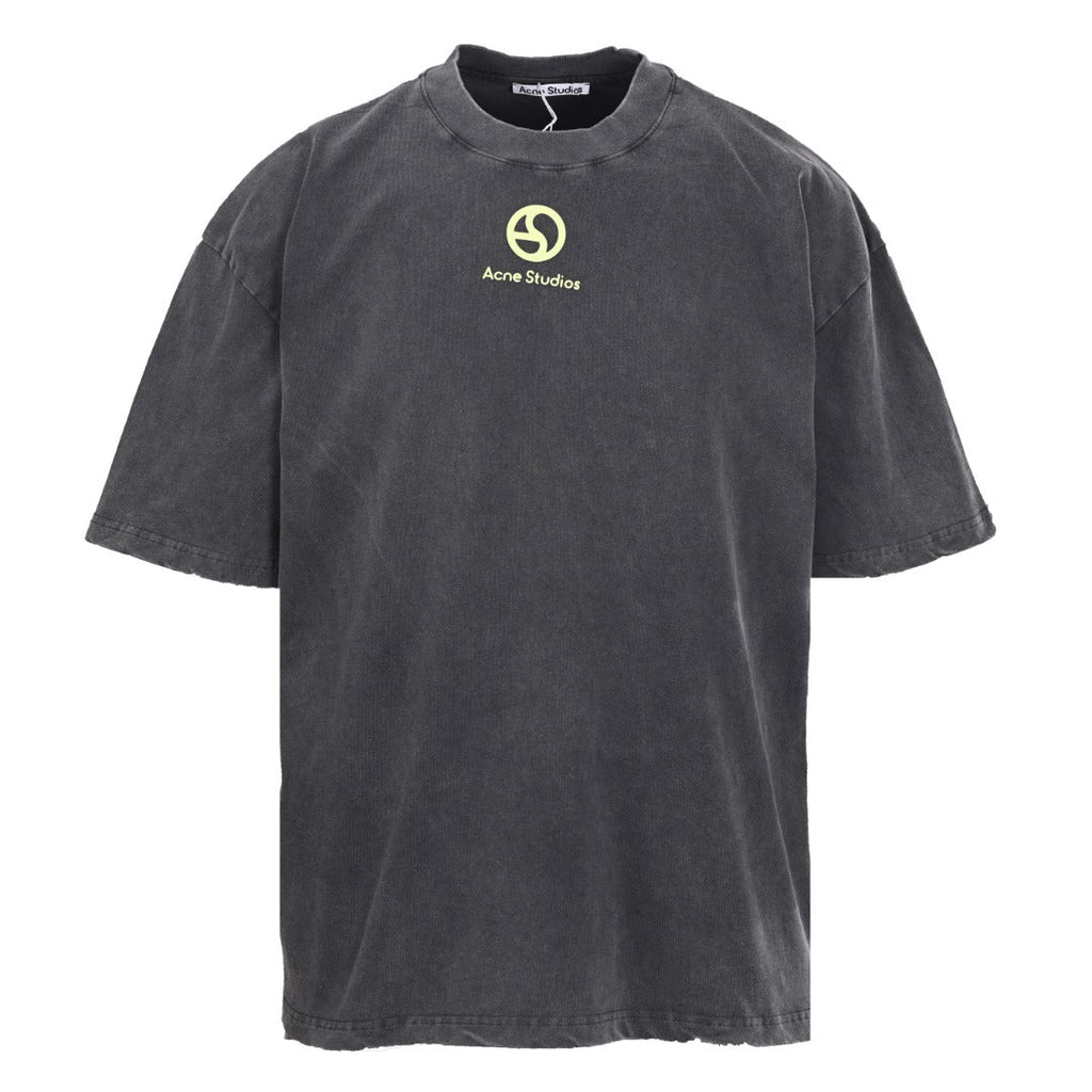 Acne Studios Circular‑Symbol Vintage‑Wash Oversized Crew‑Neck T‑Shirt