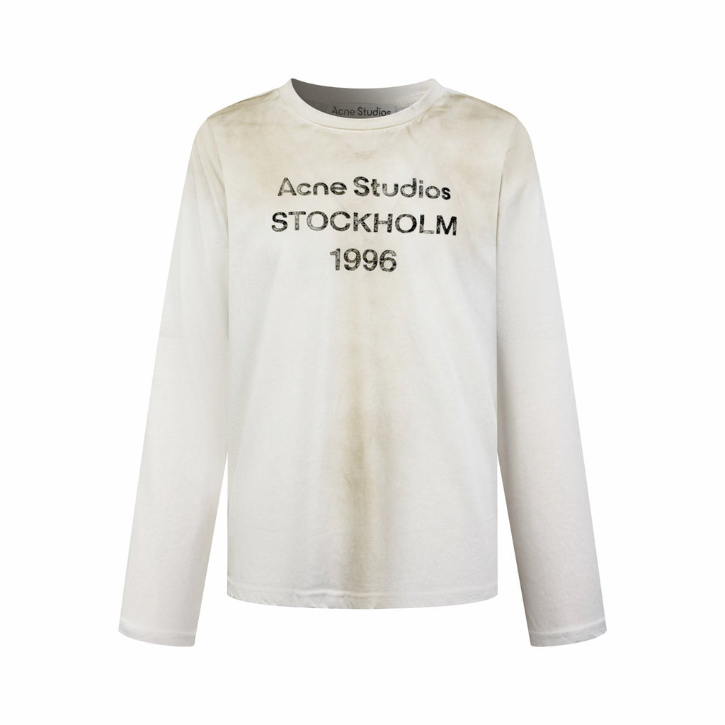 Acne Studios Stockholm 1996 Vintage‑Wash Crew‑Neck Long‑Sleeve T‑Shirt