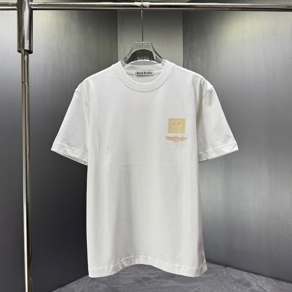 Acne Studios Square‑Face Patch 1996 Graphic Crew‑Neck Short‑Sleeve T‑Shirt