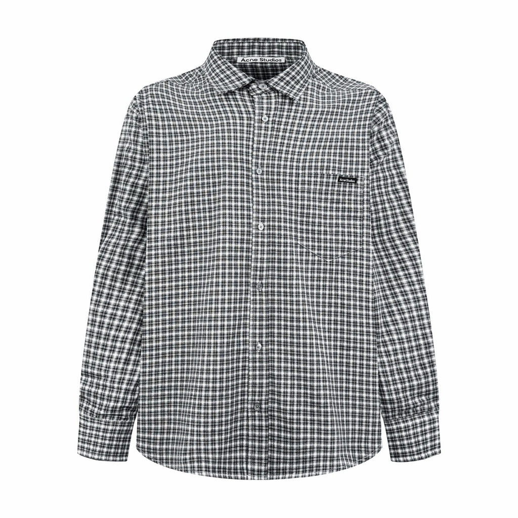 Acne Studios Long‑Sleeve Check Button‑Up Shirt
