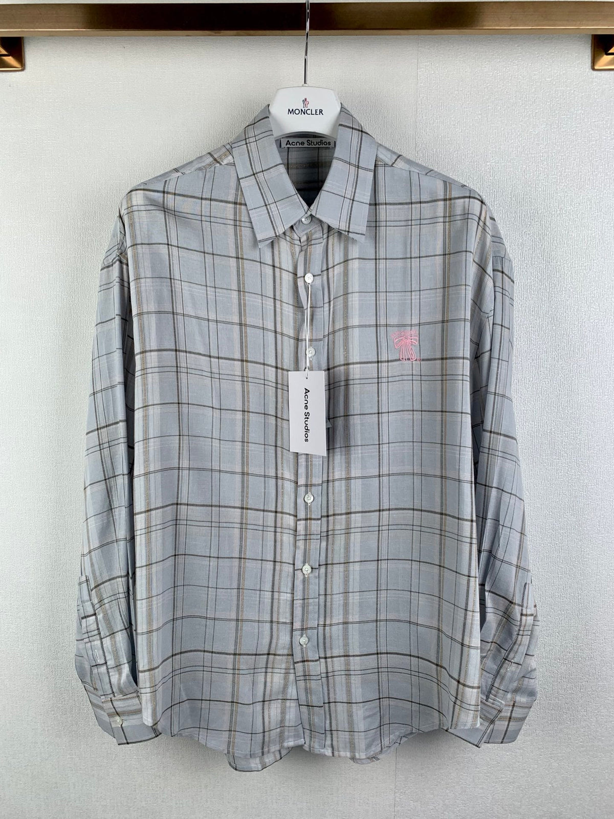 Acne Studios Oversized Plaid Long‑Sleeve Shirt