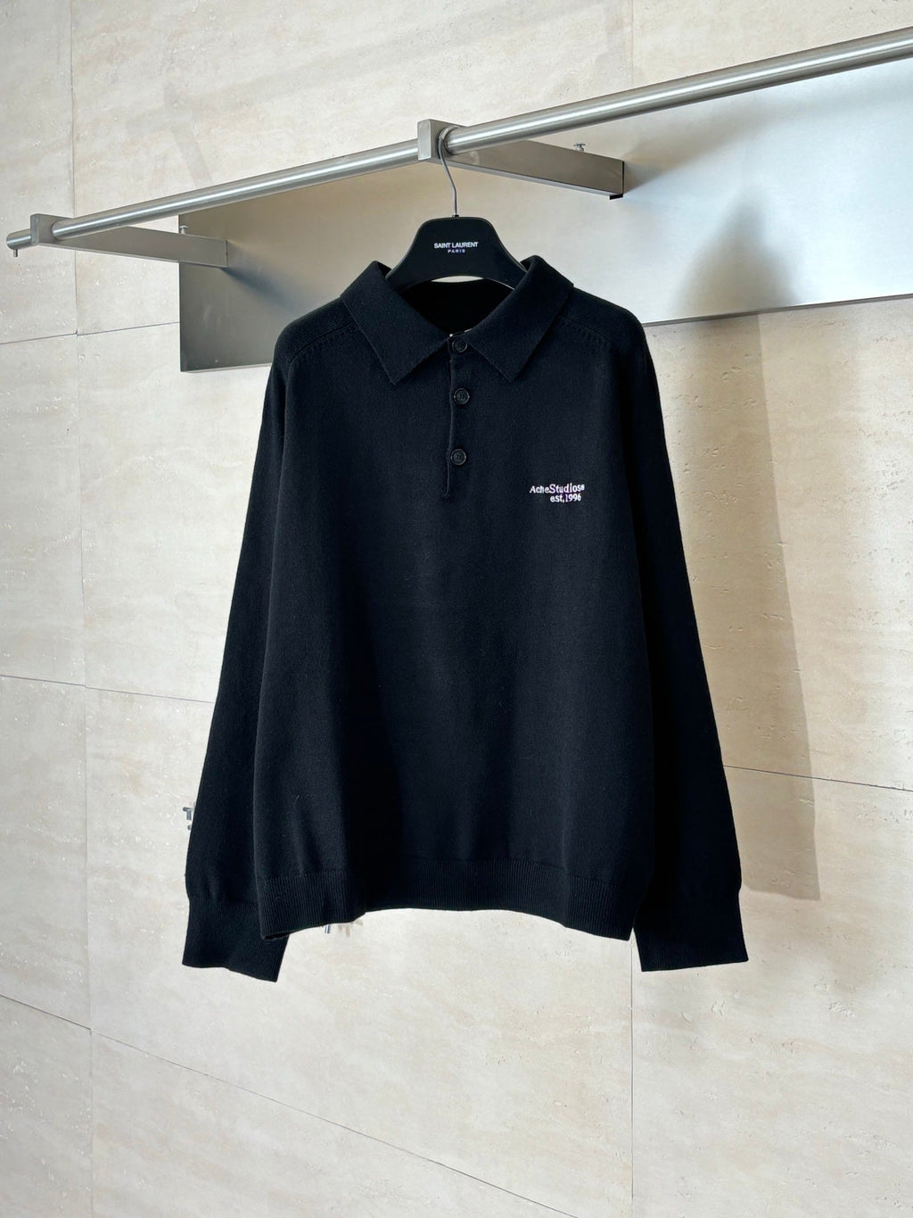 Acne Studios Knitted Long‑Sleeve Polo Sweater