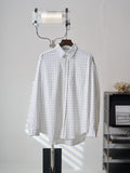 Acne Studios Grid‑Print Oversized Long‑Sleeve Shirt