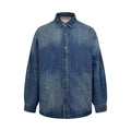 Acne Studios Paint‑Splatter Washed Denim Oversized Long‑Sleeve Shirt‑Jacket