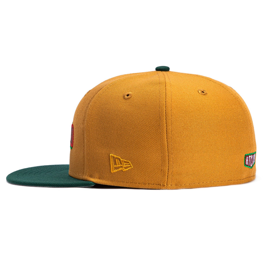 1   New Era 59Fifty Mexico Mexican Flag Patch Ransom Hat - Khaki, Green