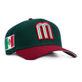 New Era 9Forty A-Frame Mexico World Baseball Classic Mexico Flag Patch Snapback Hat - Green, Cardinal