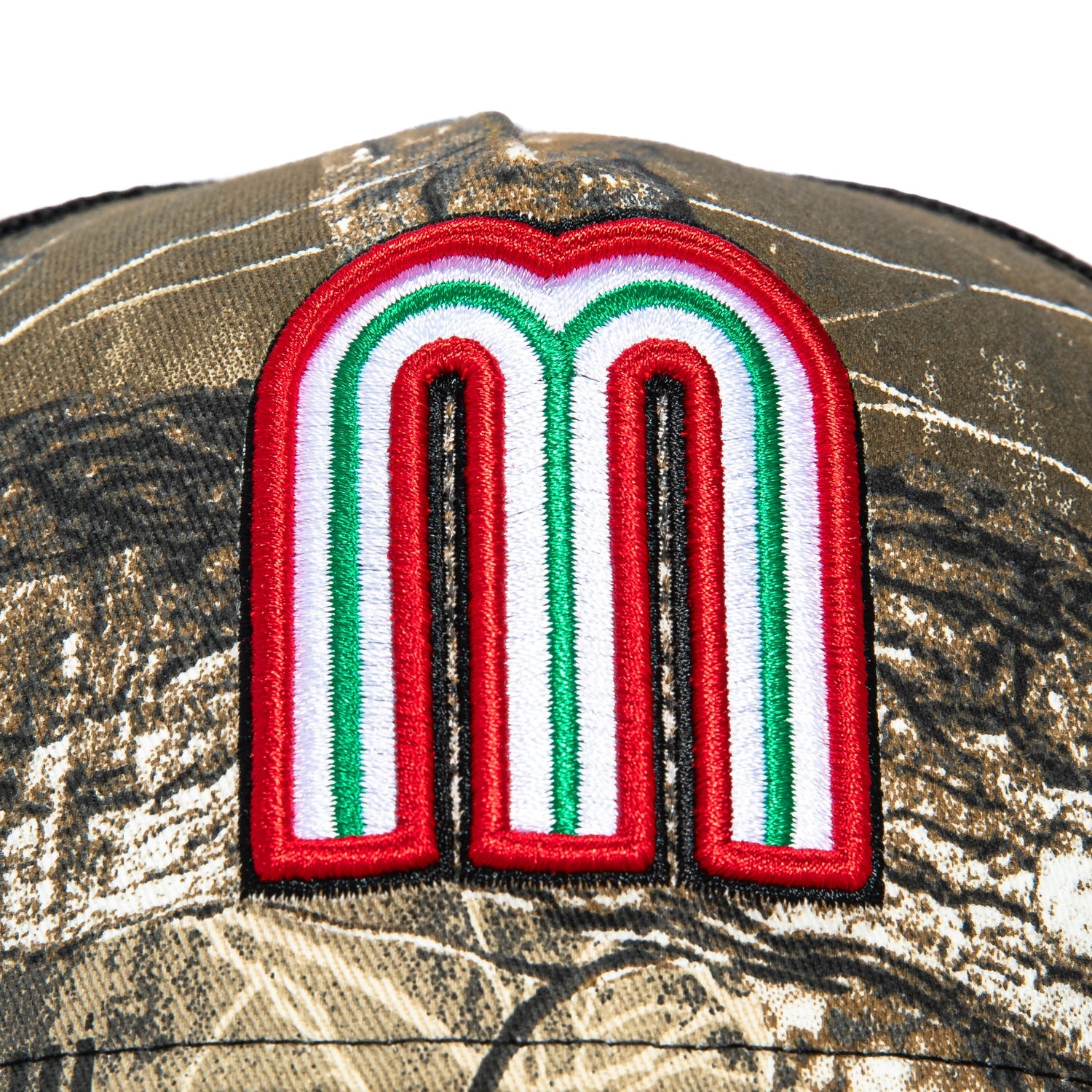 New Era 9Forty A-Frame Mexico World Baseball Classic Mexico Flag Patch Trucker Snapback Hat - Realtree, Black