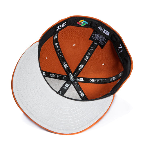 1    New Era 59Fifty Mexico World Baseball Classic Mexico Flag Patch Hat - Burnt Orange, Brown, Metallic Copper