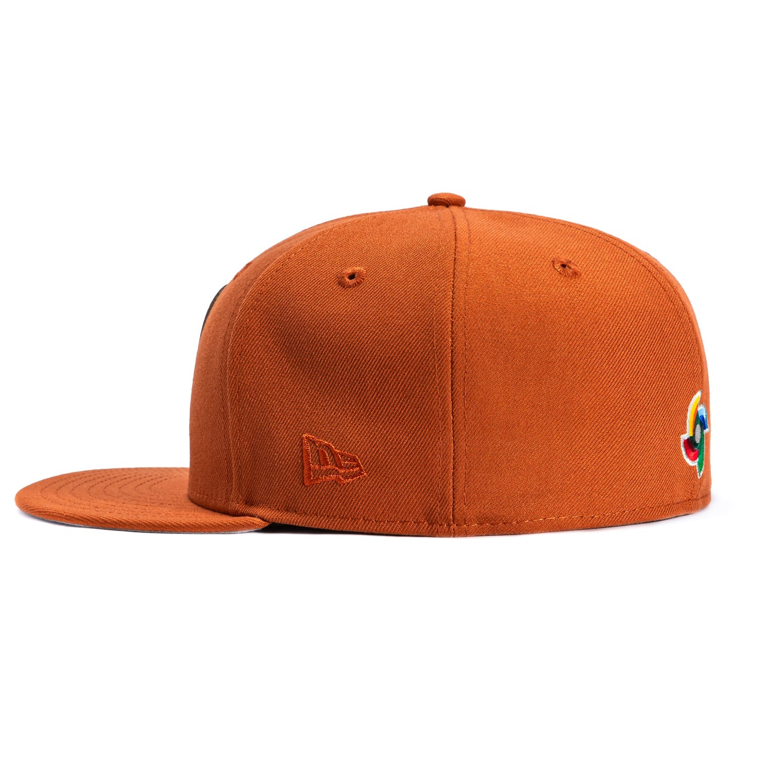 1    New Era 59Fifty Mexico World Baseball Classic Mexico Flag Patch Hat - Burnt Orange, Brown, Metallic Copper