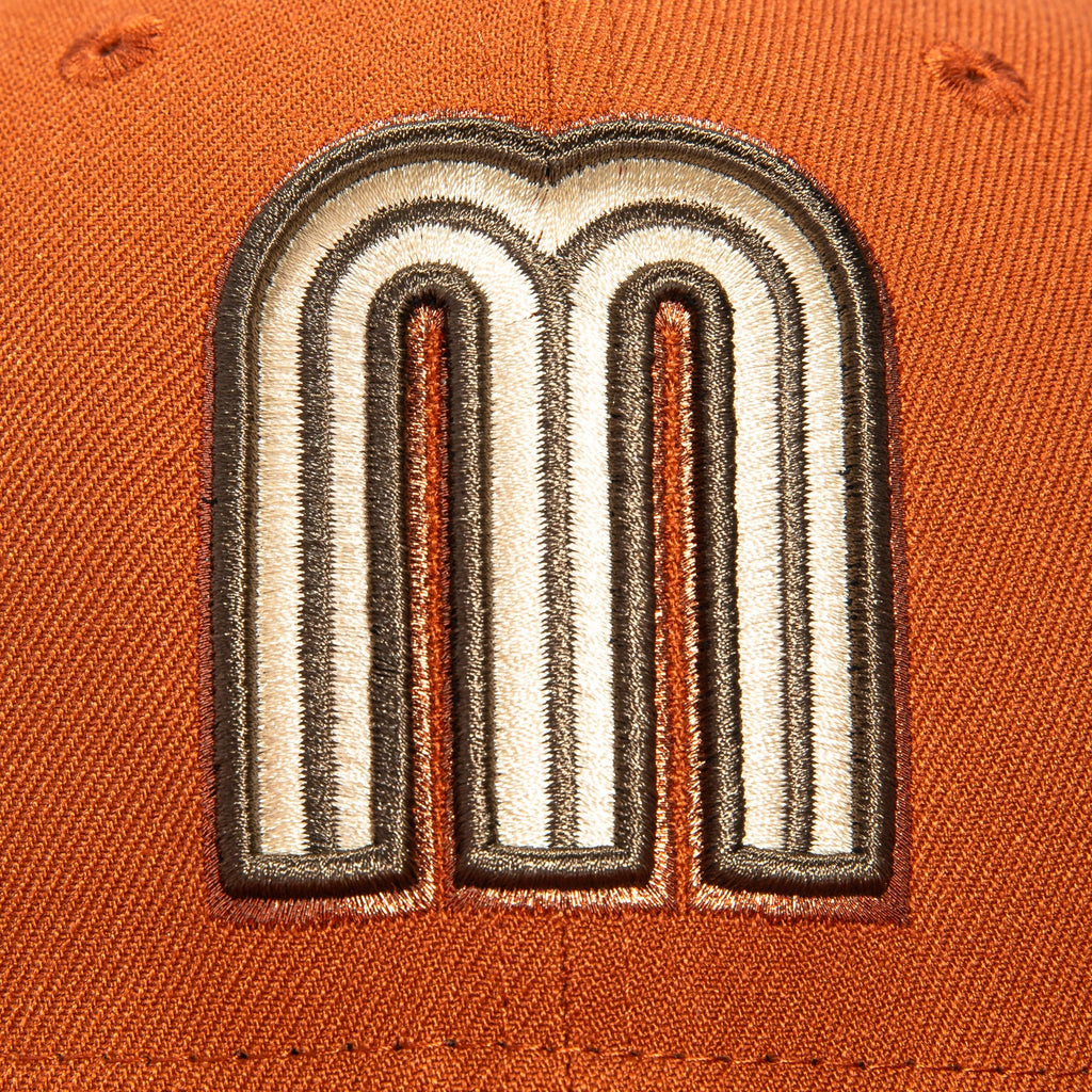 1    New Era 59Fifty Mexico World Baseball Classic Mexico Flag Patch Hat - Burnt Orange, Brown, Metallic Copper