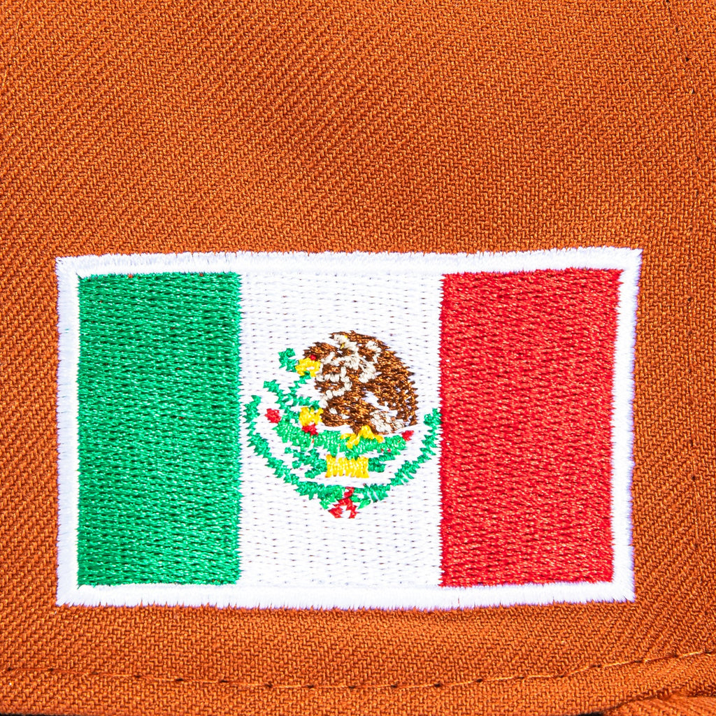 1    New Era 59Fifty Mexico World Baseball Classic Mexico Flag Patch Hat - Burnt Orange, Brown, Metallic Copper