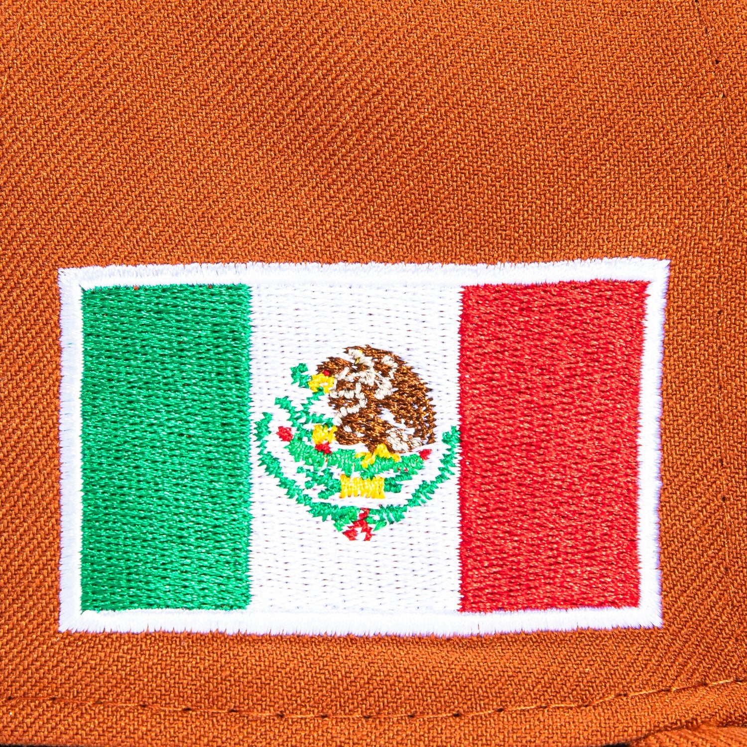 1    New Era 59Fifty Mexico World Baseball Classic Mexico Flag Patch Hat - Burnt Orange, Brown, Metallic Copper