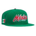 1    New Era 59Fifty Mexico El Tricolor Mexico Flag Patch Script Hat - Kelly Green