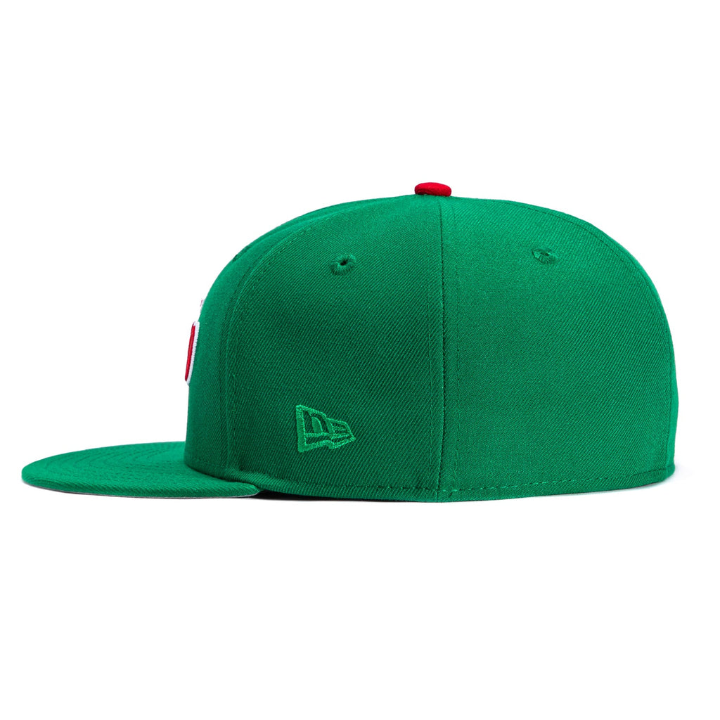 1    New Era 59Fifty Mexico El Tricolor Mexico Flag Patch Script Hat - Kelly Green
