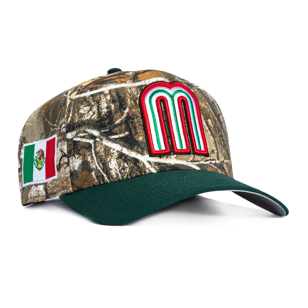 New Era 9Forty A-Frame Mexico World Baseball Classic Mexico Flag Patch Snapback Hat - Realtree, Green