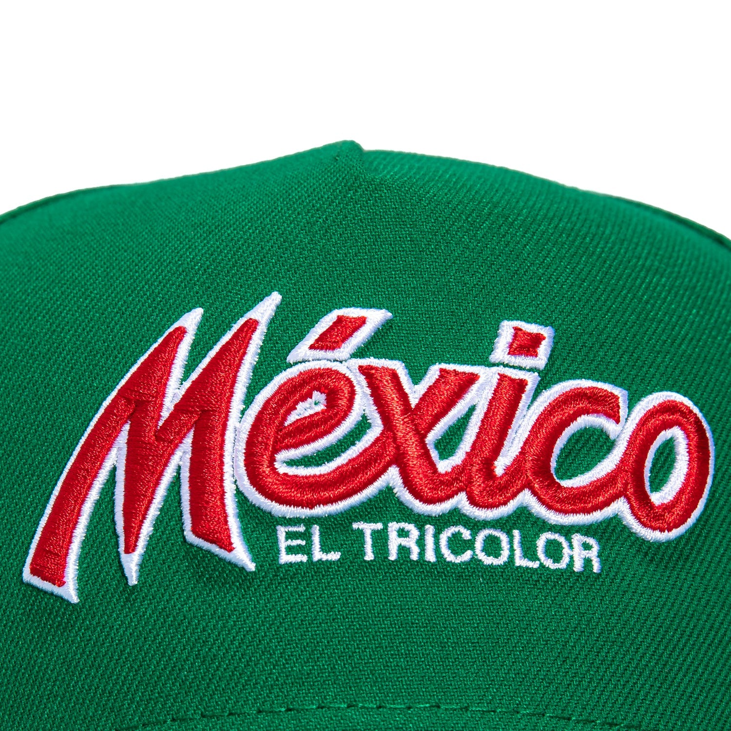 1   New Era 9Forty A-Frame Mexico El Tricolor Mexico Flag Patch Script Snapback Hat - Kelly Green