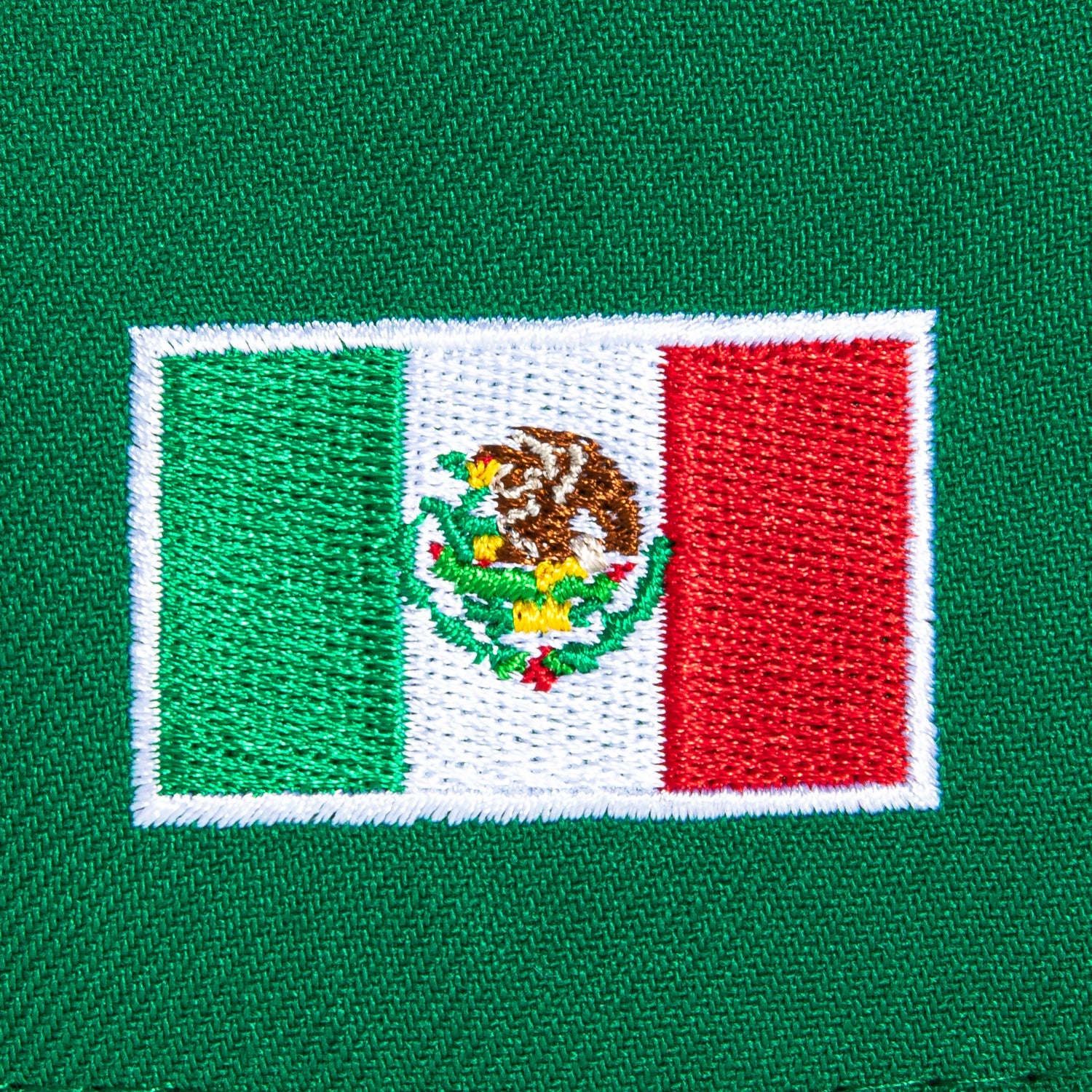 1   New Era 9Forty A-Frame Mexico El Tricolor Mexico Flag Patch Script Snapback Hat - Kelly Green