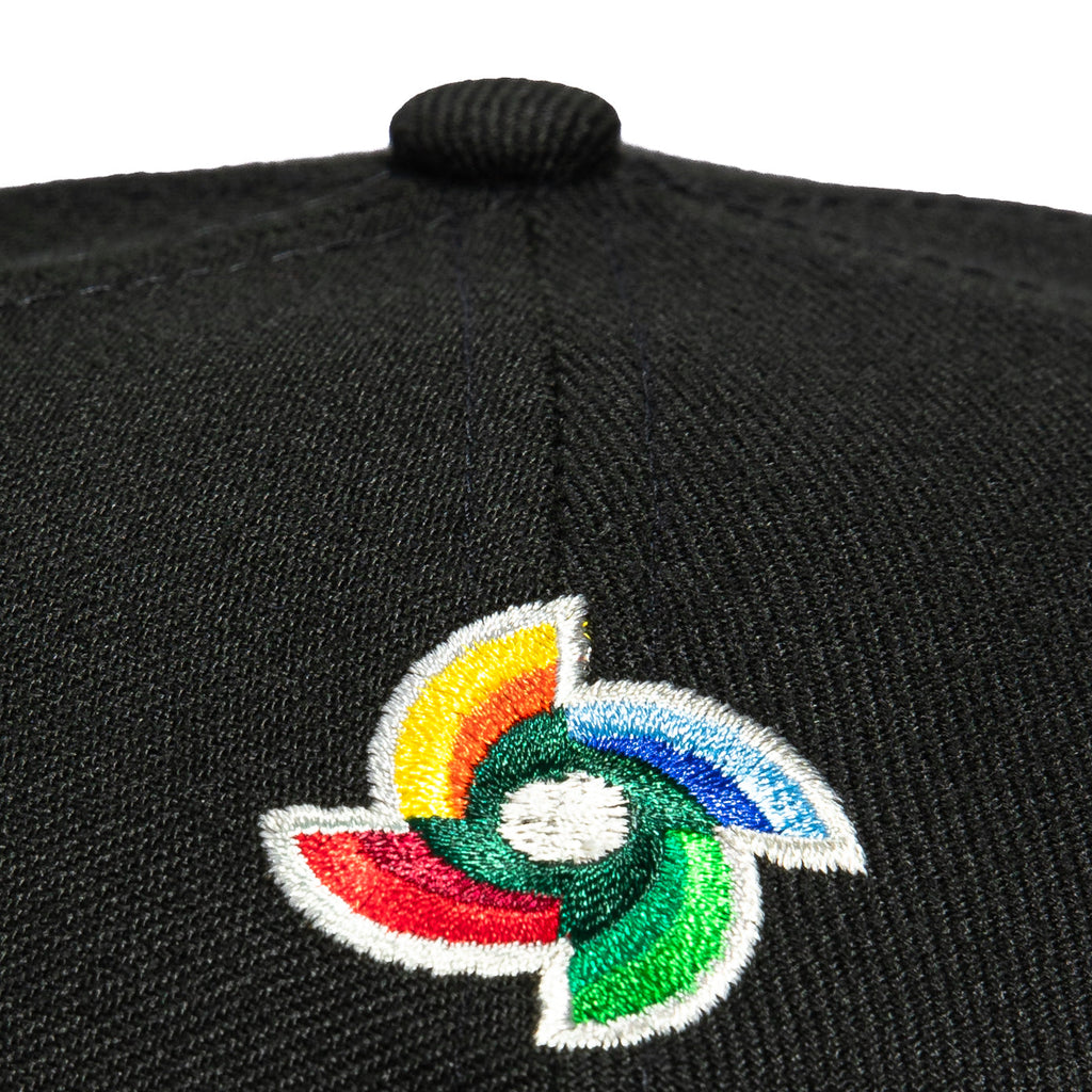 New Era 9Forty A-Frame Mexico World Baseball Classic Mexico Flag Patch Snapback Hat - Black, Metallic Gold