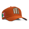 1   New Era 9Forty A-Frame Mexico World Baseball Classic Mexico Flag Patch Snapback Hat - Burnt Orange, Brown, Metallic Copper