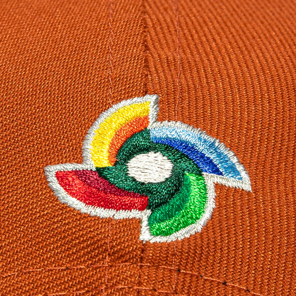 1   New Era 9Forty A-Frame Mexico World Baseball Classic Mexico Flag Patch Snapback Hat - Burnt Orange, Brown, Metallic Copper