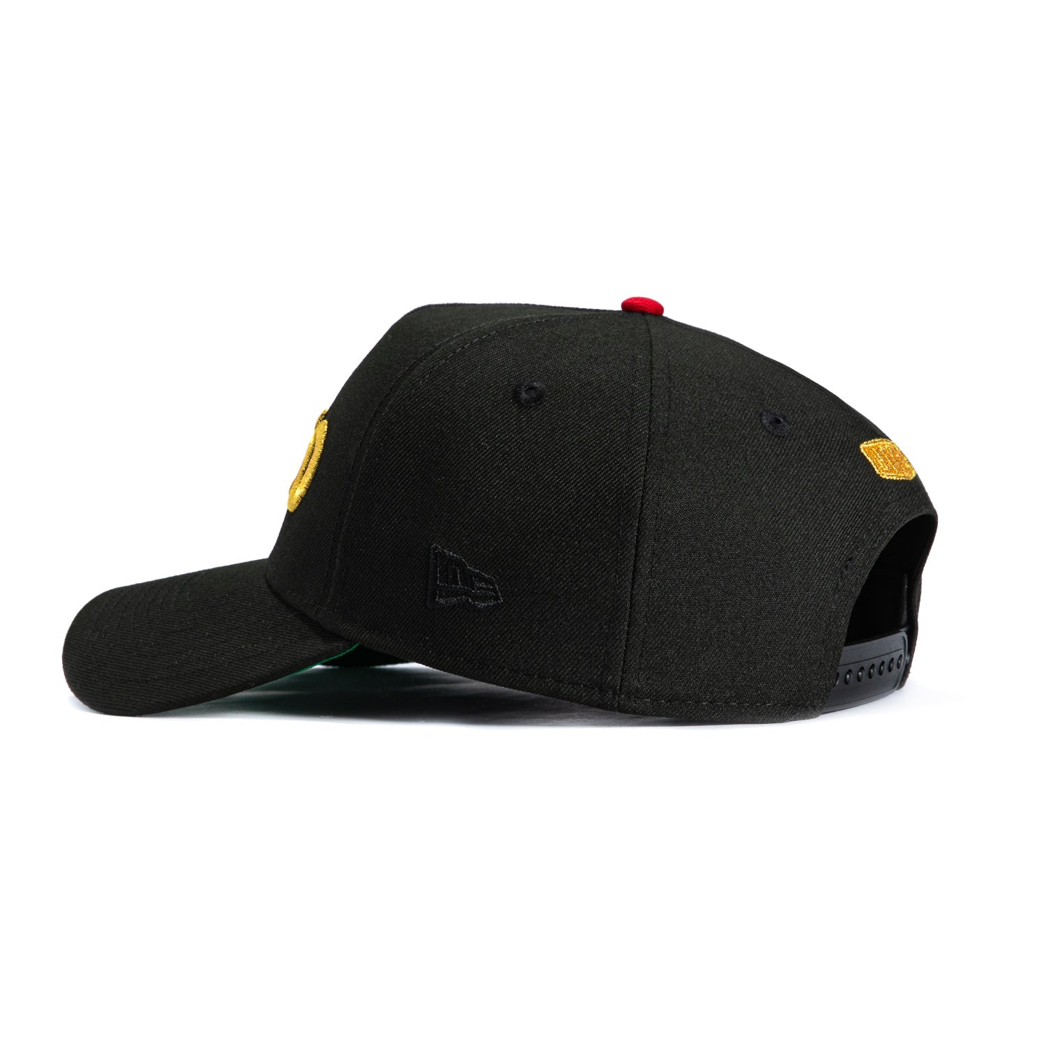 1   New Era 9Forty A-Frame Mexico Mexico Flag Patch Word Snapback Hat - Black, Metallic Gold