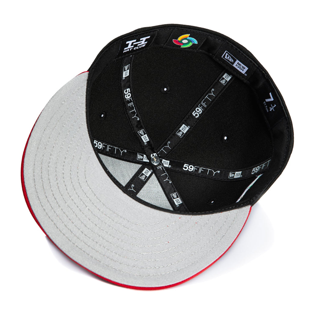 New Era 59Fifty Mexico World Baseball Classic Mexico Flag Patch Hat - Black, Red