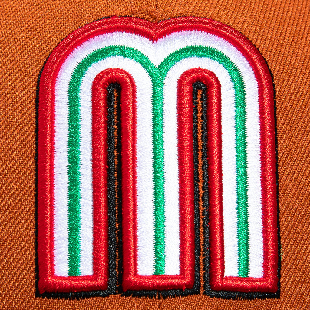 New Era 59Fifty Mexico World Baseball Classic Mexico Flag Patch Hat - Burnt Orange, Green