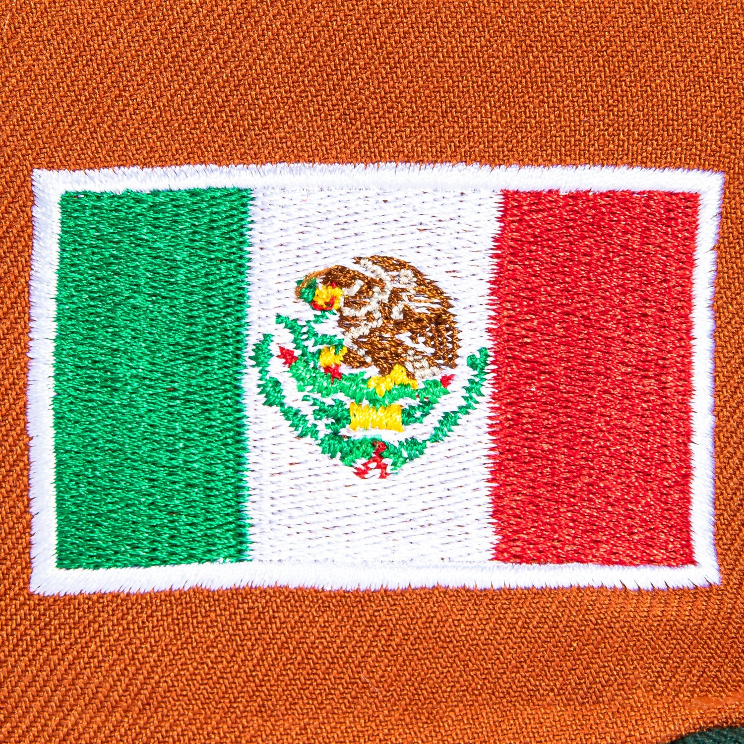 New Era 59Fifty Mexico World Baseball Classic Mexico Flag Patch Hat - Burnt Orange, Green