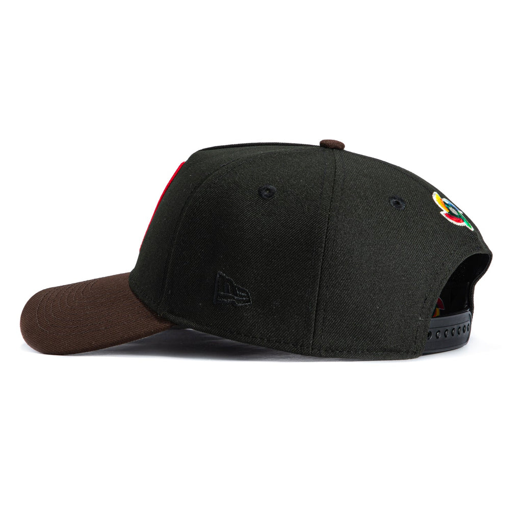 New Era 9Forty A-Frame Mexico World Baseball Classic Mexico Flag Patch Snapback Hat - Black, Brown