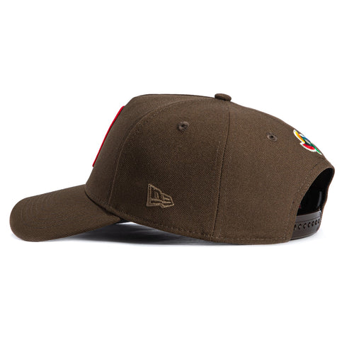 1    New Era 9Forty A-Frame Mexico World Baseball Classic Mexico Flag Patch Snapback Hat - Brown