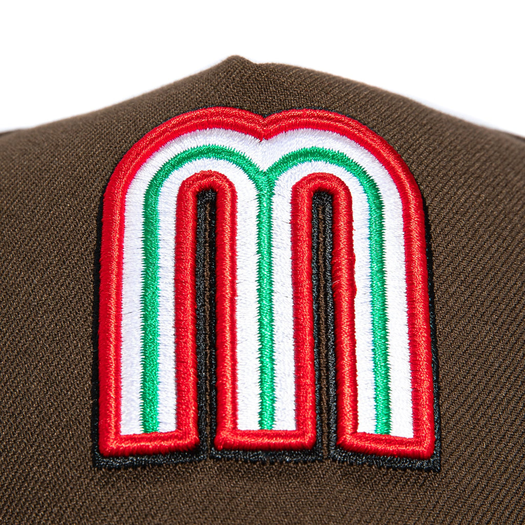 1    New Era 9Forty A-Frame Mexico World Baseball Classic Mexico Flag Patch Snapback Hat - Brown