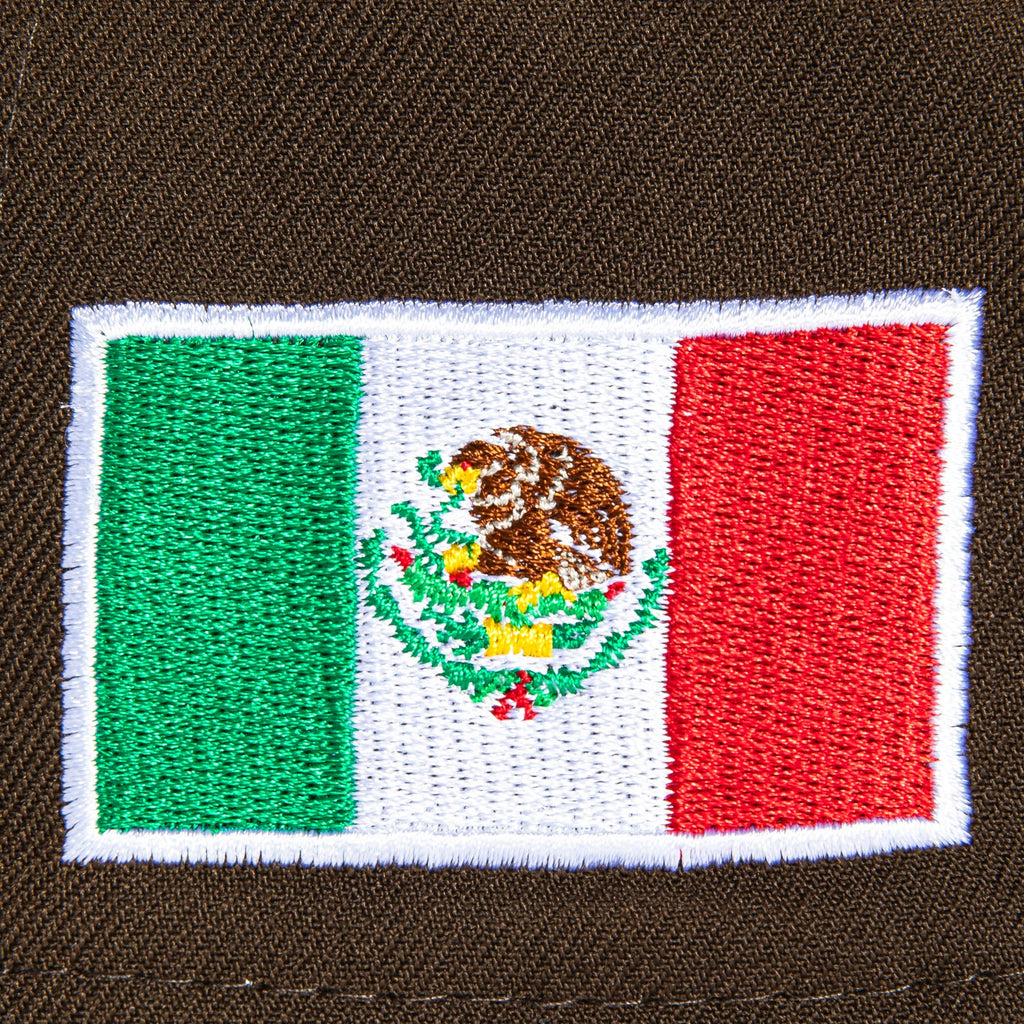 1    New Era 9Forty A-Frame Mexico World Baseball Classic Mexico Flag Patch Snapback Hat - Brown