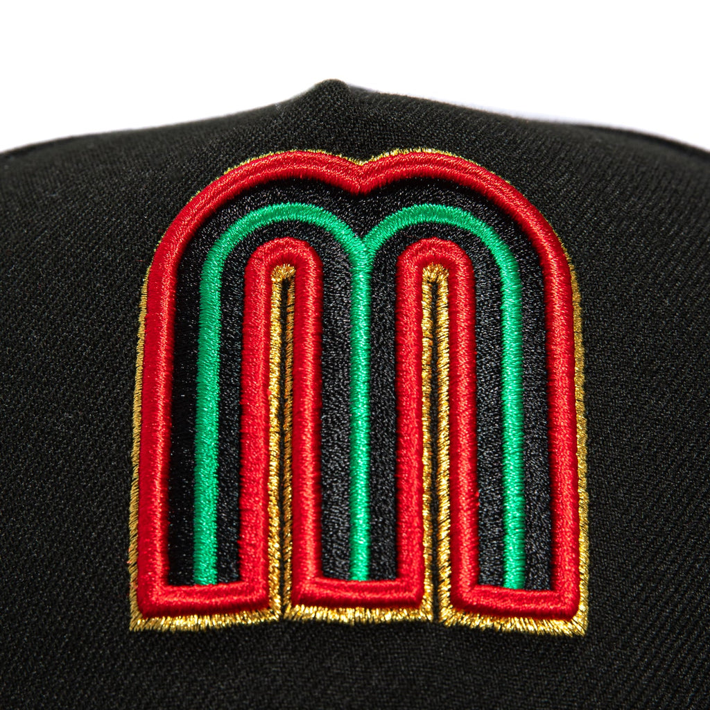 New Era 9Forty A-Frame Mexico World Baseball Classic Mexico Flag Patch Snapback Red UV Hat - Black