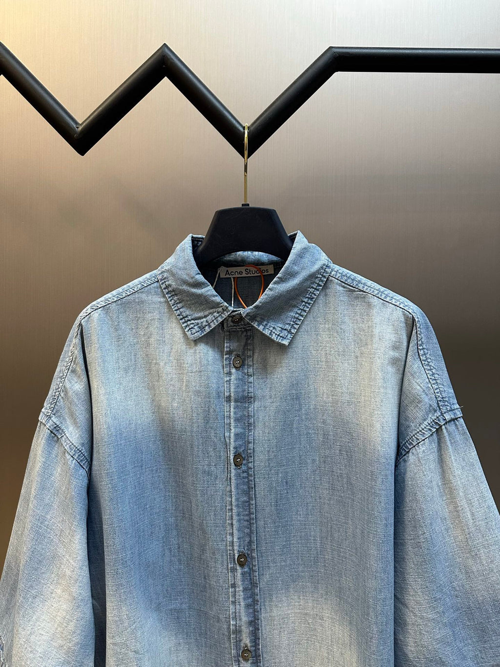 Acne Studios Oversized Short‑Sleeve Denim Button‑Down Shirt