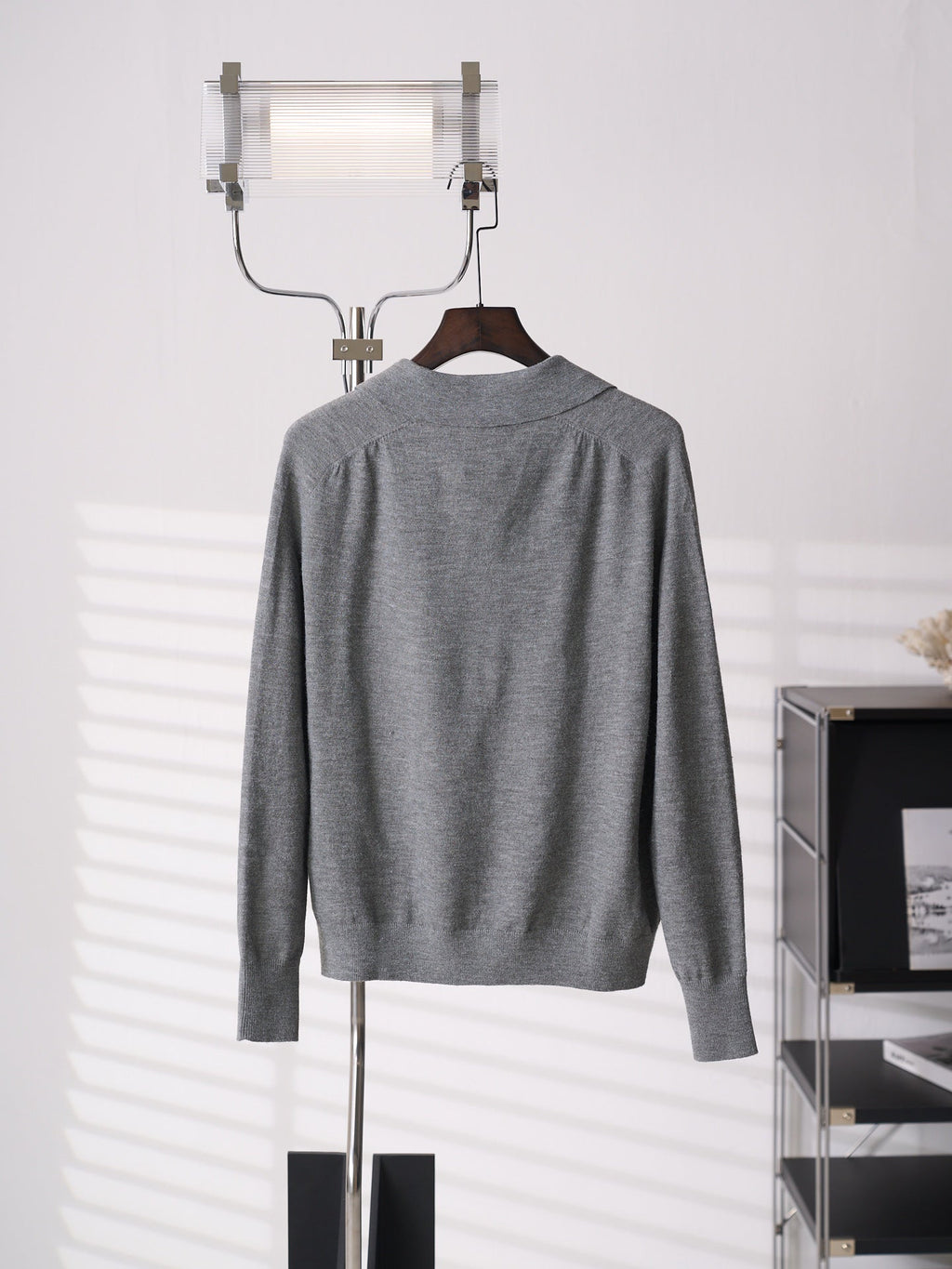 Acne Studios Est.1996 Embroidered Long‑Sleeve Knit Polo Shirt