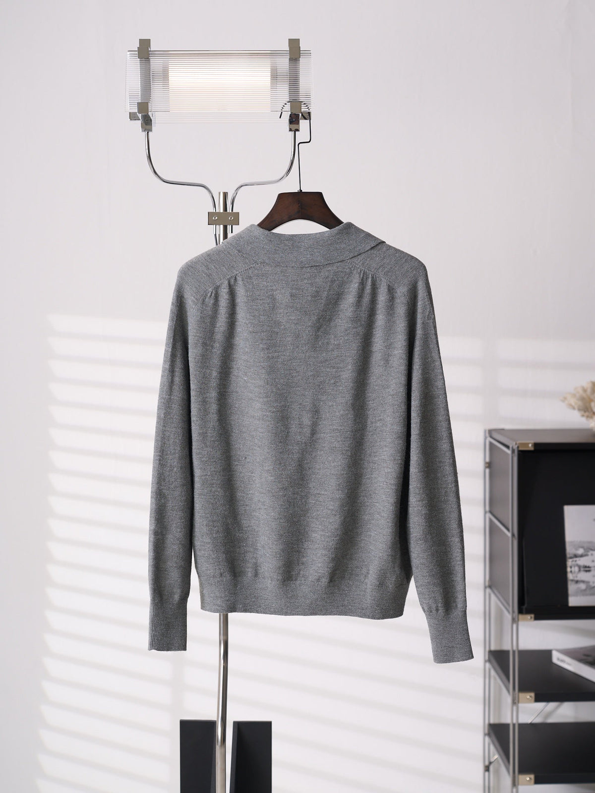 Acne Studios Est.1996 Embroidered Long‑Sleeve Knit Polo Shirt