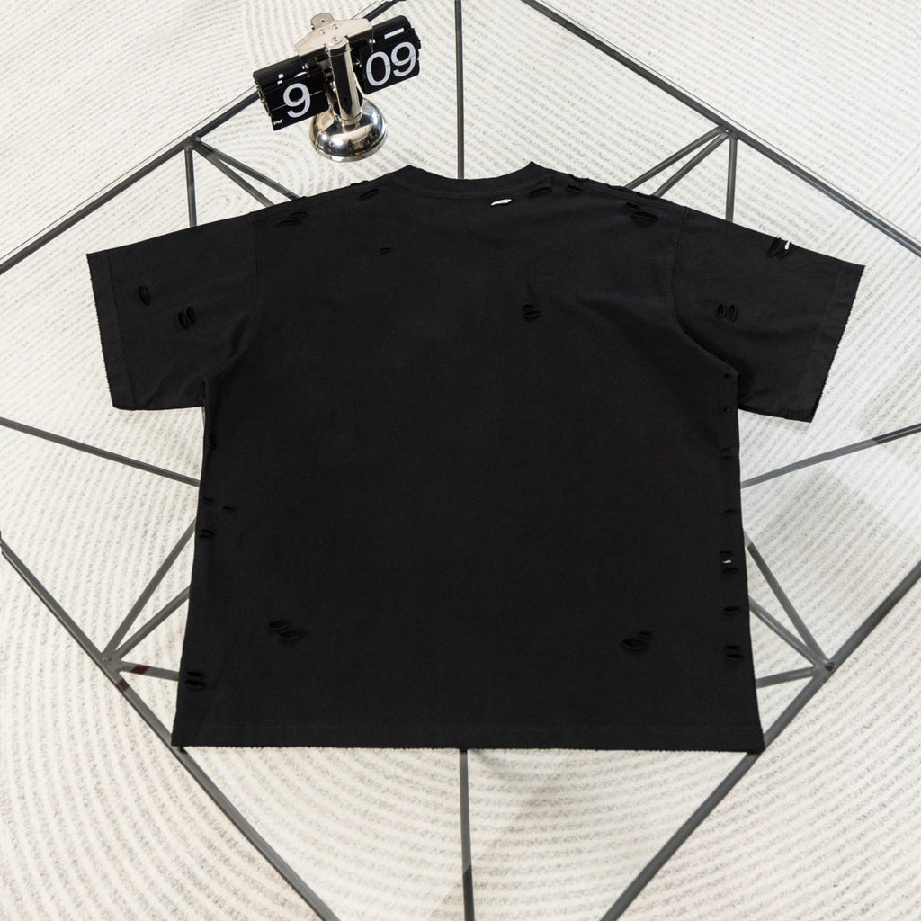 Acne Studios Circular Logo Distressed Crew‑Neck Short‑Sleeve T‑Shirt