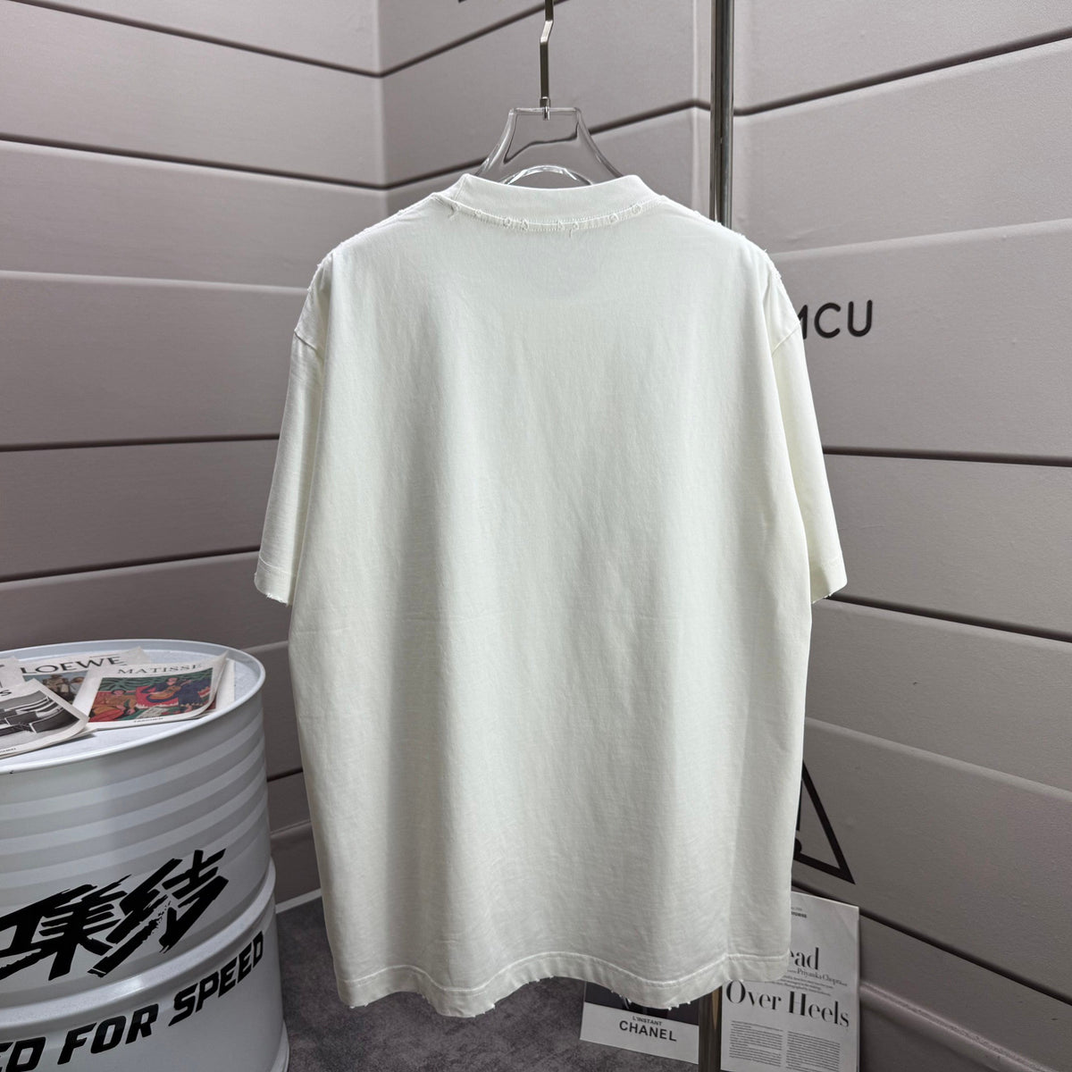 Acne Studios Two‑Teddy‑Bear Graphic Distressed‑Trim Crew‑Neck Short‑Sleeve T‑Shirt