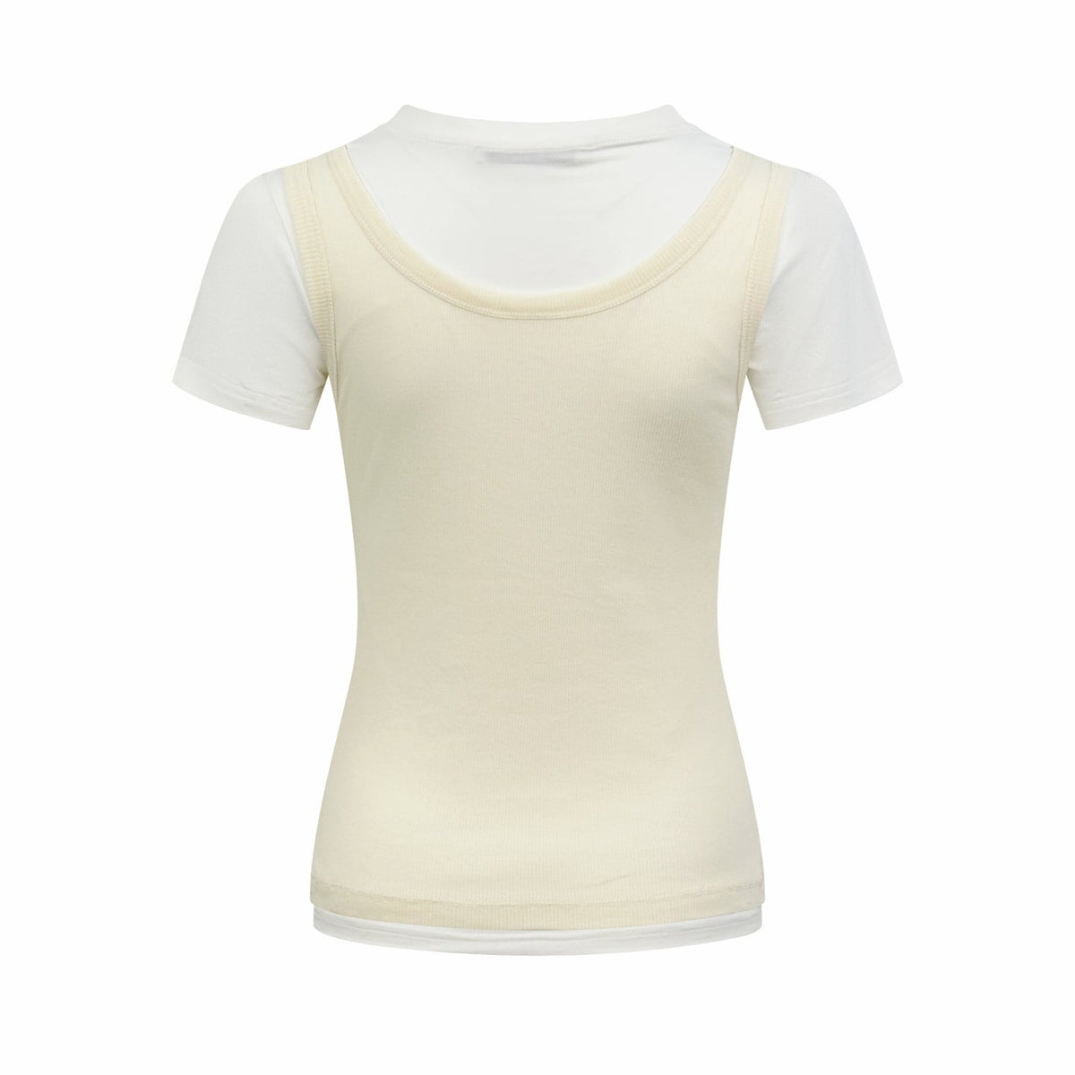 Acne Studios 1996‑Label Mock‑Layered Ribbed Tank Short‑Sleeve Top