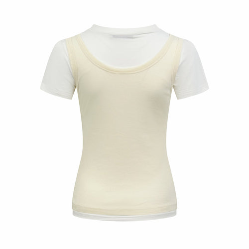 Acne Studios 1996‑Label Mock‑Layered Ribbed Tank Short‑Sleeve Top