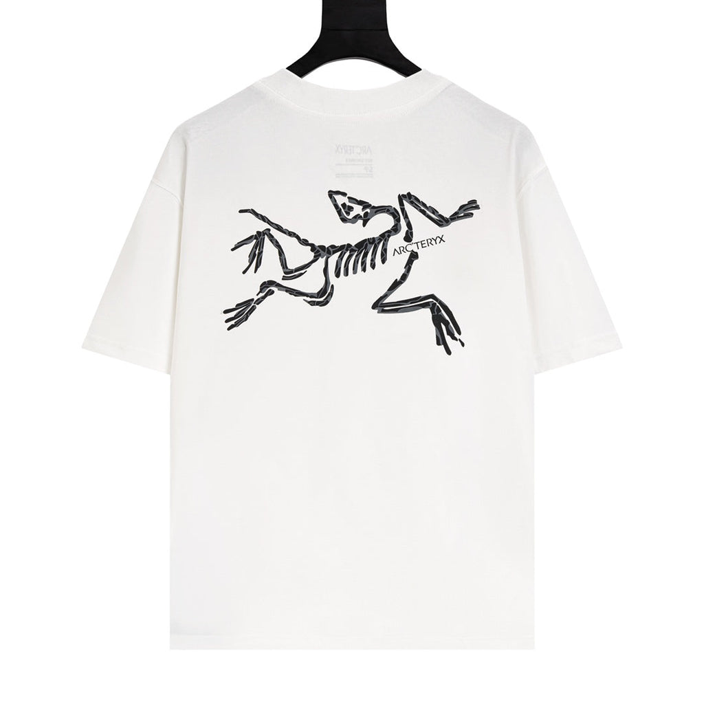 Arc'teryx Chest Bird Logo Back Marble‑Texture Fossil Bird SS T‑Shirt
