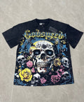 Godspeed Skull Garden Roses Washed Graphic Tee