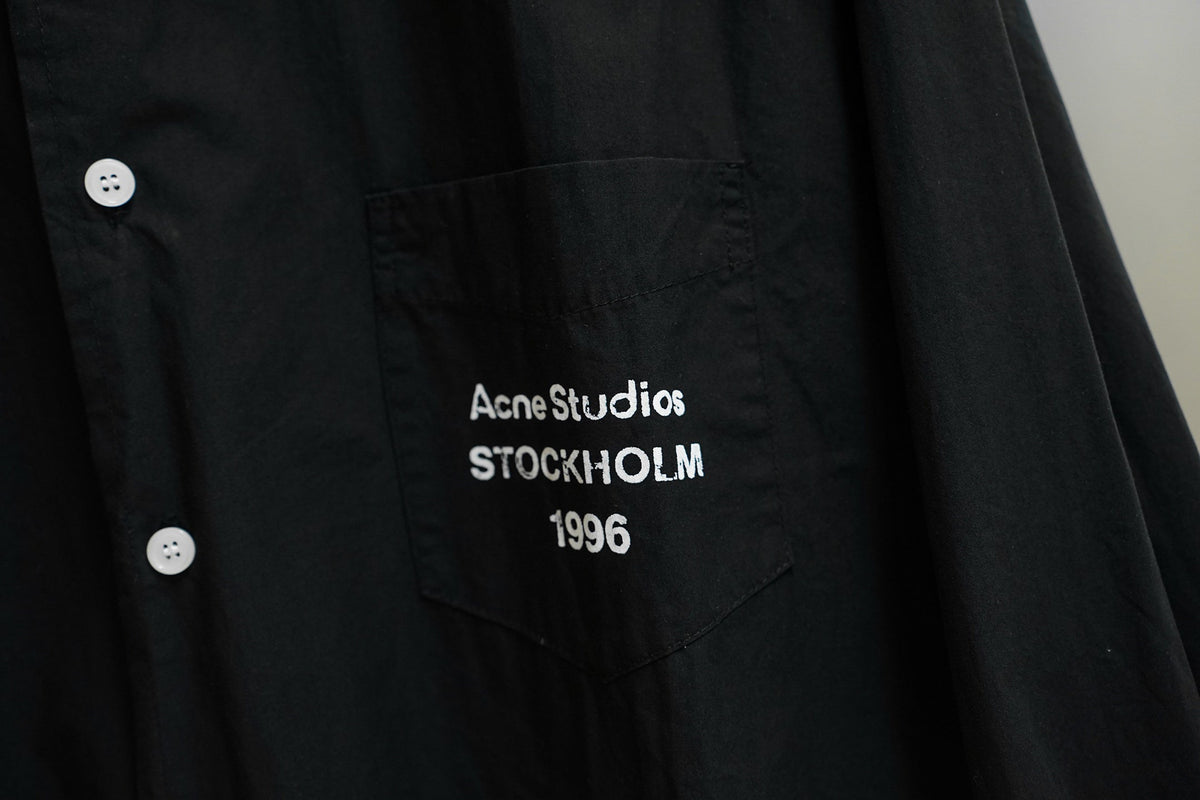 Acne Studios Stockholm 1996 Pocket‑Print Long‑Sleeve Button‑Down Shirt