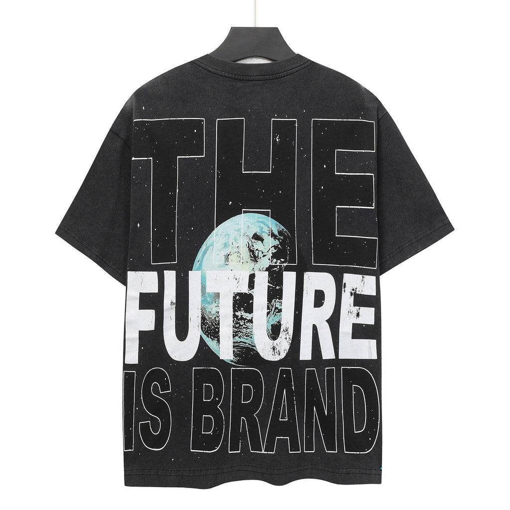 Godspeed Moon Landing Astronauts Vintage Wash Short‑Sleeve Tee (Washed Black)