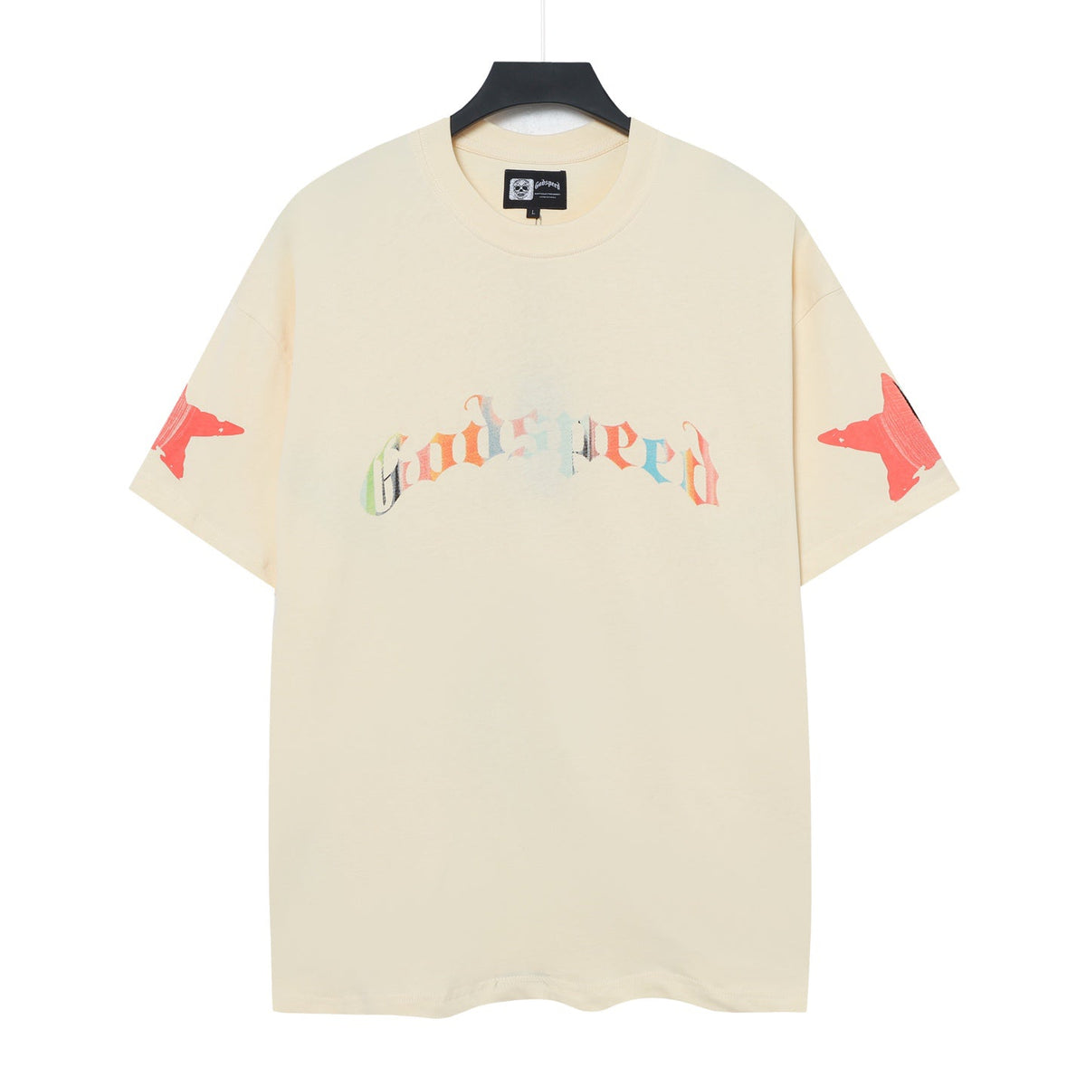 Godspeed Watercolor Skeleton Cowboy Back‑Print Vintage Graphic Tee (Cream)