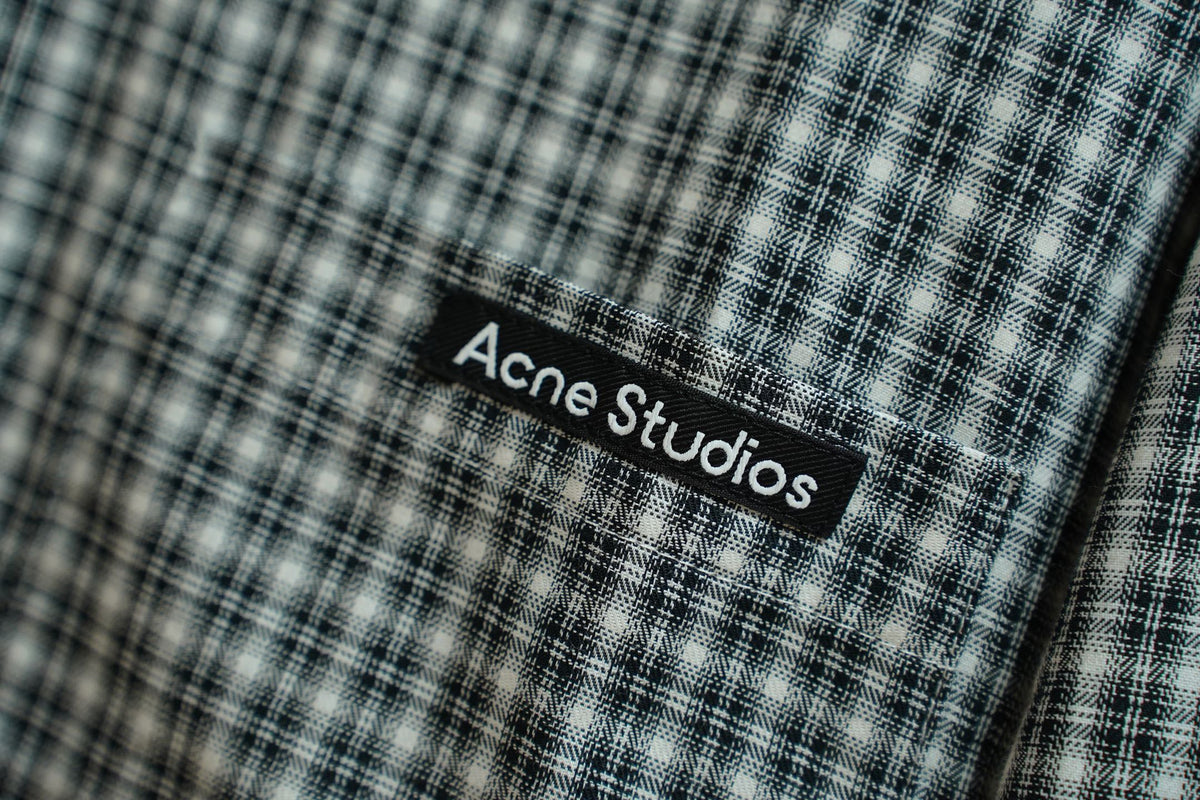 Acne Studios Check Patch‑Pocket Long‑Sleeve Button‑Down Shirt